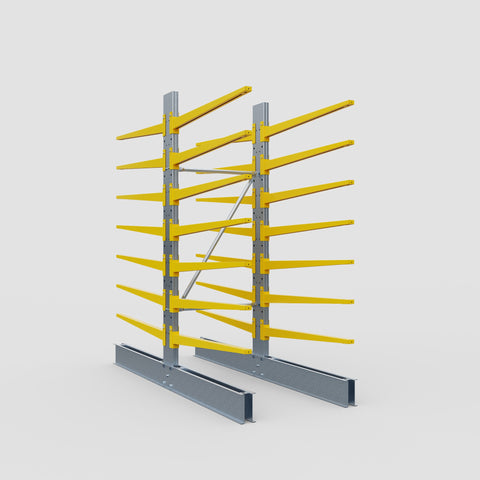 Cantilever Rack - Double Sided - Standard Duty - Powder Coated - Full Bay - Height 2500mm