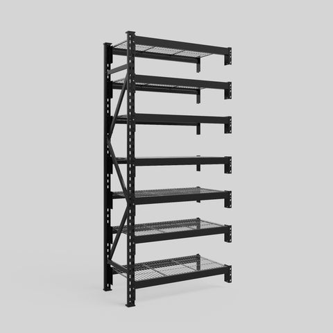 Longspan Metal Shelving - 2100mm High - Add-On Bay - Mesh Shelf