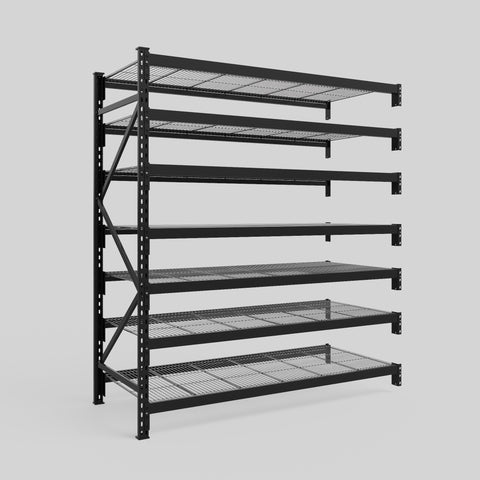 Longspan Metal Shelving - 2100mm High - Add-On Bay - Mesh Shelf