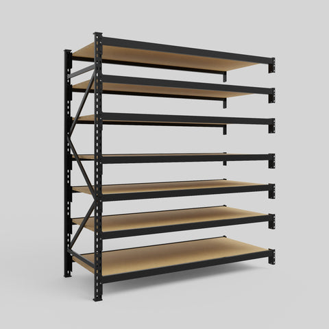 Longspan Metal Shelving - 2100mm High - Add-On Bay - Particleboard Shelf