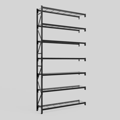 Longspan Metal Shelving - 4200mm High - Add-On Bay - Mesh Shelf
