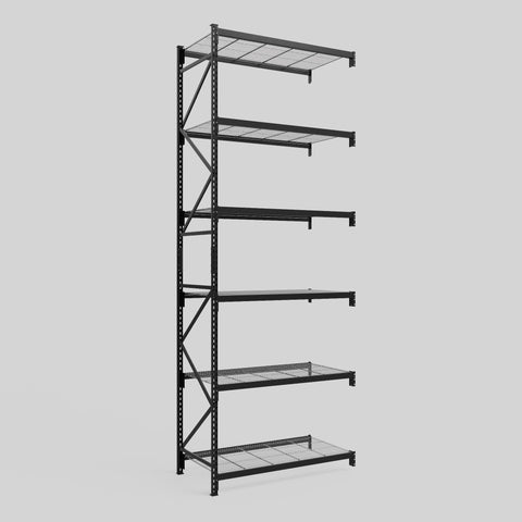 Longspan Metal Shelving - 4200mm High - Add-On Bay - Mesh Shelf