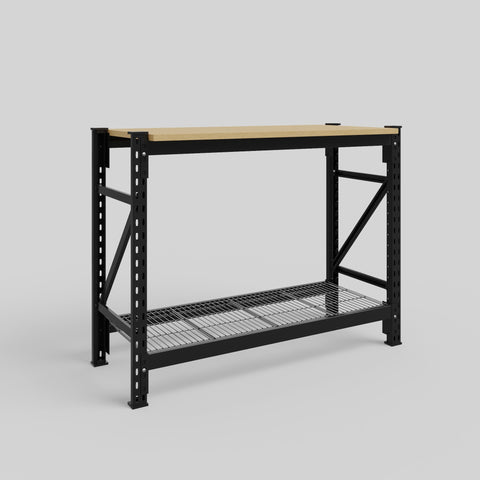 Longspan Work Bench - Steel Mesh Shelves