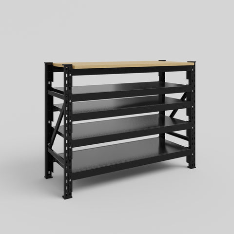 Longspan Work Bench - Steel Shelves