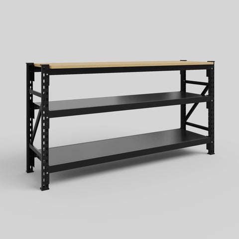 Longspan Work Bench - Steel Shelves