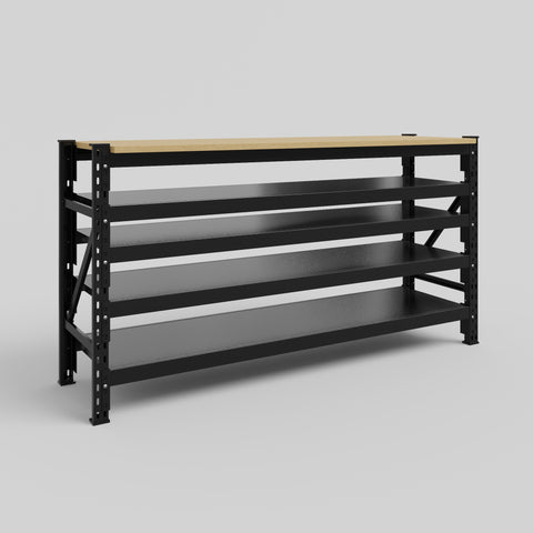 Longspan Work Bench - Steel Shelves