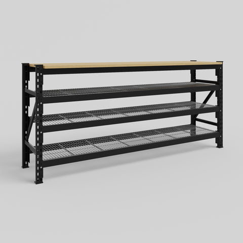 Longspan Work Bench - Steel Mesh Shelves