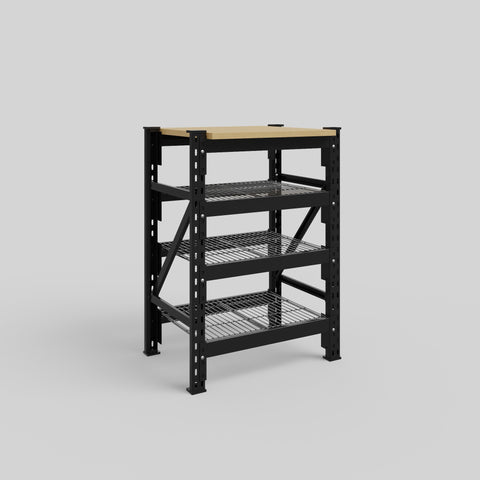 Longspan Work Bench - Steel Mesh Shelves