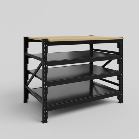 Longspan Work Bench - Steel Shelves