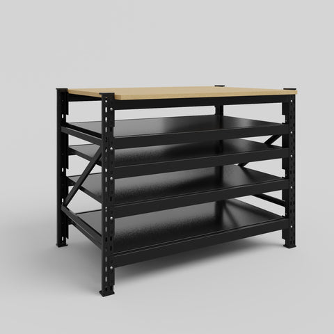 Longspan Work Bench - Steel Shelves
