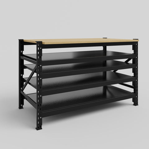 Longspan Work Bench - Steel Shelves