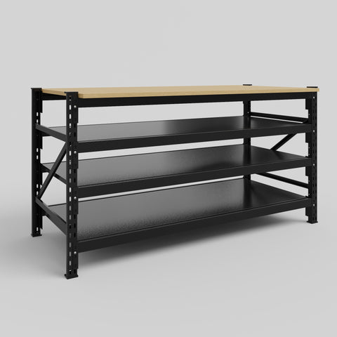 Longspan Work Bench - Steel Shelves