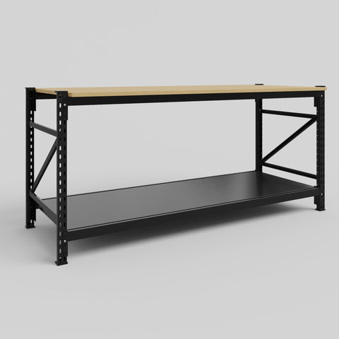 Longspan Work Bench - Steel Shelves
