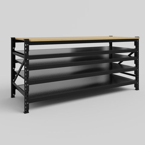 Longspan Work Bench - Steel Shelves
