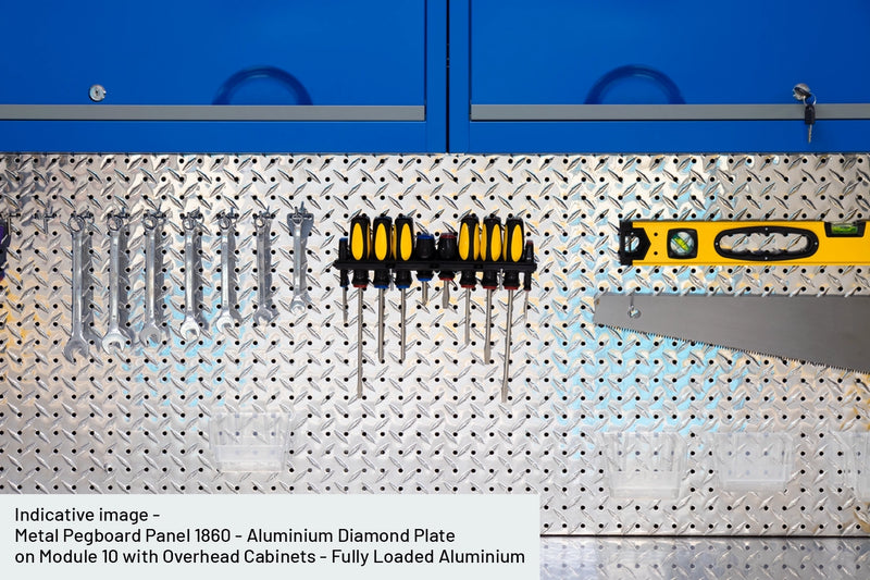 Metal Pegboard Panel 960 - Aluminium Diamond Plate