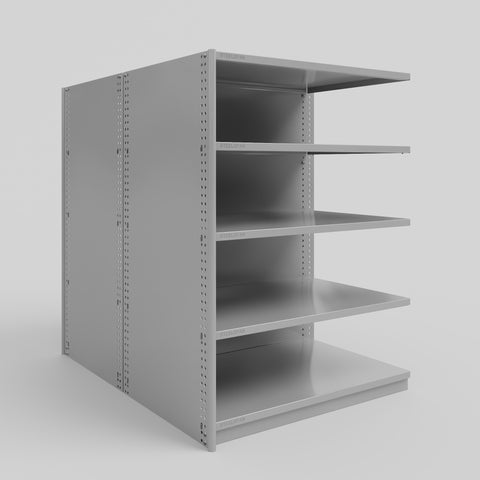RUT Shelving - Double Sided - Add-On Bay: H1200 x W900 x D600/D600mm