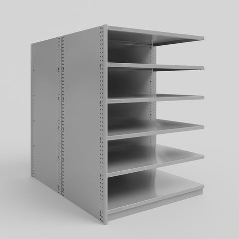 RUT Shelving - Double Sided - Add-On Bay: H1200 x W900 x D600/D600mm