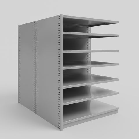 RUT Shelving - Double Sided - Add-On Bay: H1200 x W900 x D600/D600mm