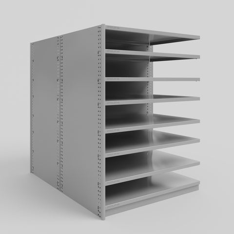 RUT Shelving - Double Sided - Add-On Bay: H1200 x W900 x D600/D600mm