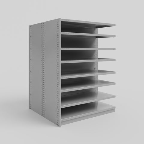 RUT Shelving - Double Sided - Add-On Bay: H1200 x W900 x D400/D400mm