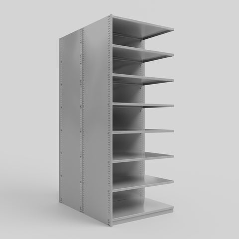 RUT Shelving - Double Sided - Add-On Bay: H2175 x W900 x D600/D600mm