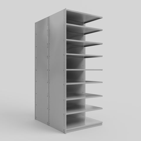 RUT Shelving - Double Sided - Add-On Bay: H2175 x W900 x D600/D600mm