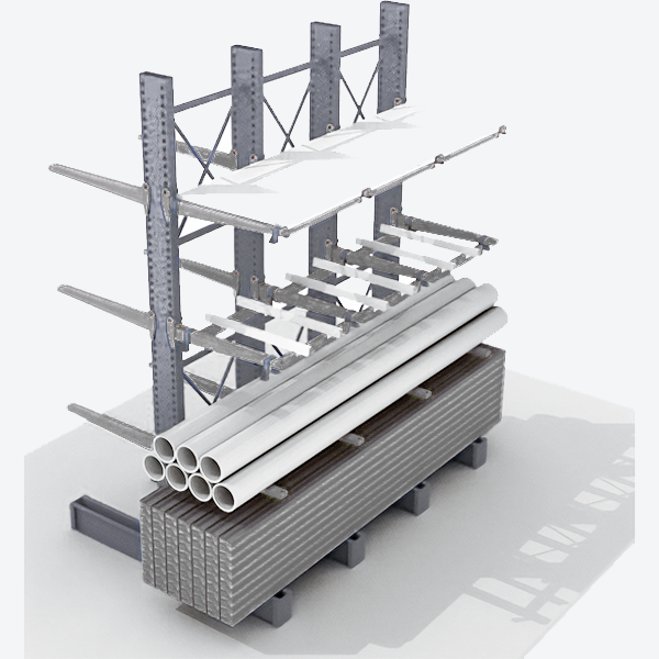 Cantilever Rack - Double Sided - Standard Duty - Hot Dip Galvanized - Add-On Bay - Height 2500mm