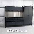 M21 Modular Work Bench - H3100mm x W2880mm | Laminate WBT | Dark Grey