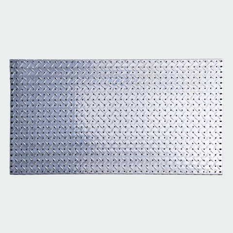 Metal Pegboard Sheet 2400 x 1200 - Diamond Plate Aluminium