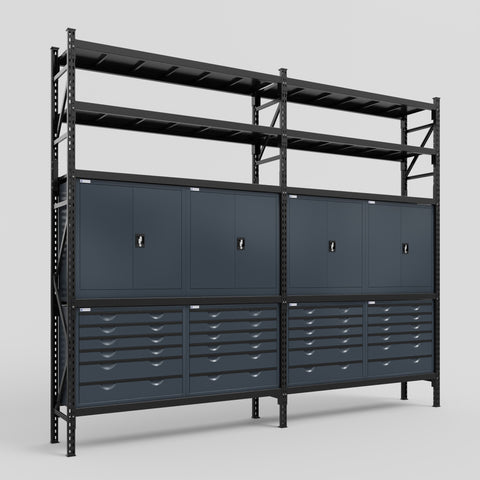 C22 Modular Cabinet System with Shelves - H3100mm x W3780mm