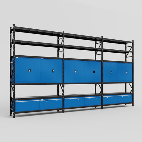 C222 Modular Cabinet System with Shelves - H3100mm x W5640mm
