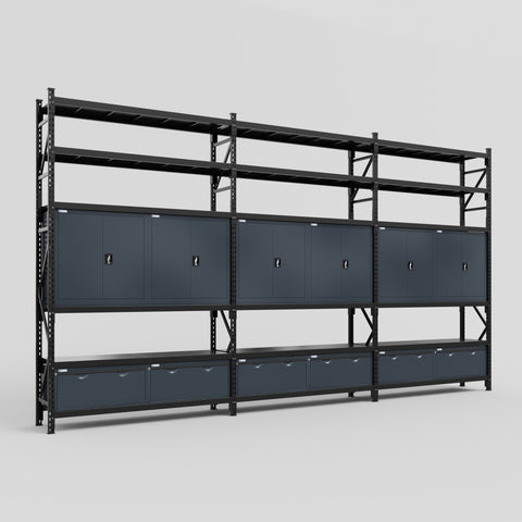 C222 Modular Cabinet System with Shelves - H3100mm x W5640mm