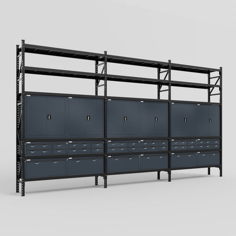 C222 Modular Cabinet System with Shelves - H3100mm x W5640mm