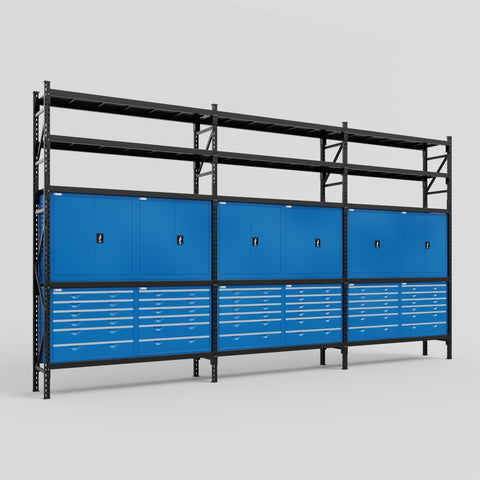C222 Modular Cabinet System with Shelves - H3100mm x W5640mm