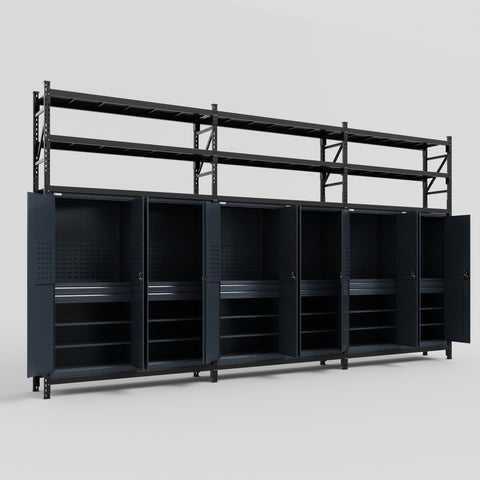 C222 Modular Cabinet System with Shelves - H3100mm x W5640mm