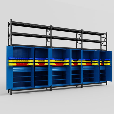 C222 Modular Cabinet System with Shelves - H3100mm x W5640mm