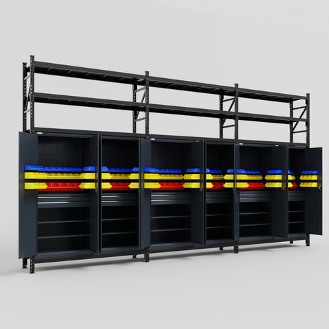 C222 Modular Cabinet System with Shelves - H3100mm x W5640mm