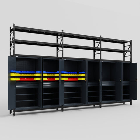C222 Modular Cabinet System with Shelves - H3100mm x W5640mm