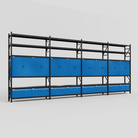 C2222 Modular Cabinet System with Shelves - H3100mm x W7500mm