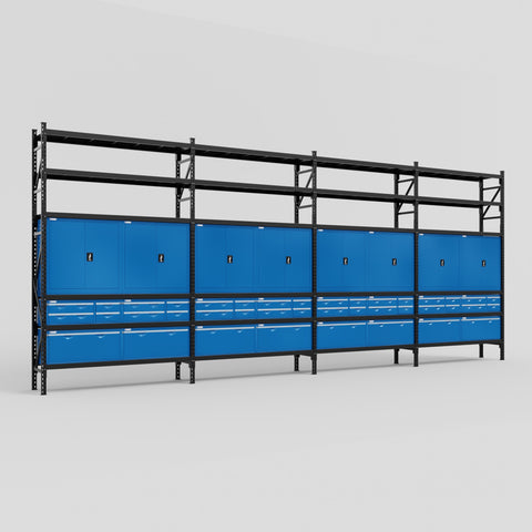 C2222 Modular Cabinet System with Shelves - H3100mm x W7500mm