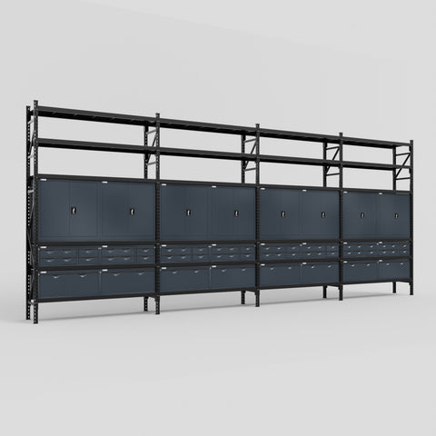 C2222 Modular Cabinet System with Shelves - H3100mm x W7500mm