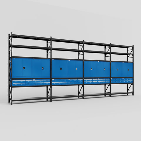 C2222 Modular Cabinet System with Shelves - H3100mm x W7500mm