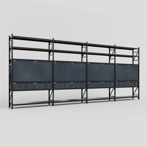 C2222 Modular Cabinet System with Shelves - H3100mm x W7500mm
