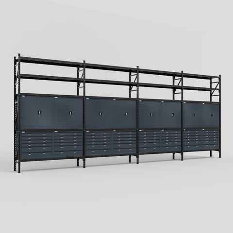 C2222 Modular Cabinet System with Shelves - H3100mm x W7500mm