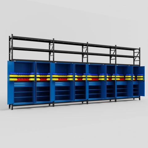 C2222 Modular Cabinet System with Shelves - H3100mm x W7500mm