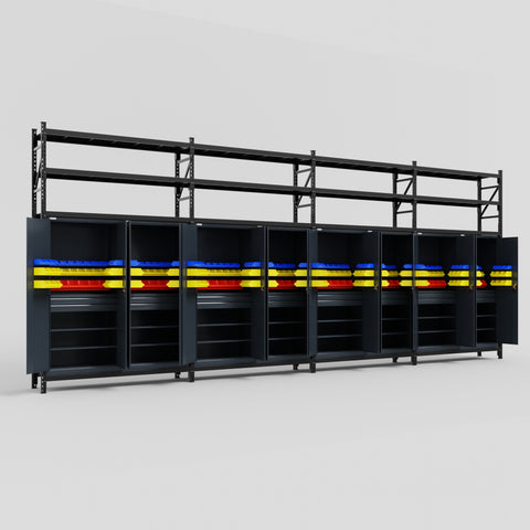 C2222 Modular Cabinet System with Shelves - H3100mm x W7500mm