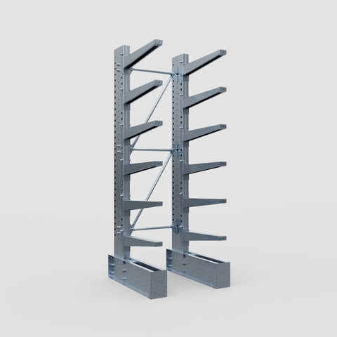 Cantilever Rack - Single Sided - Heavy Duty - Hot Dip Galvanized - Full Bay - Height 3048mm