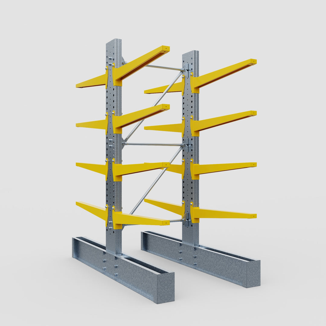 Bay Steel Racking Cantilever Rack - Double Sided - Heavy Duty - Powder Coated - Full Bay ...
