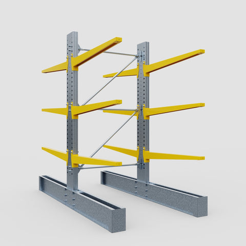 Cantilever Rack - Double Sided - Ultra Heavy Duty - Powder Coated - Full Bay - Height 4267mm