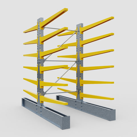 Cantilever Rack - Double Sided - Super Heavy Duty - Powder Coated - Full Bay - Height 4267mm